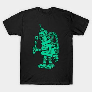 green robot in love T-Shirt